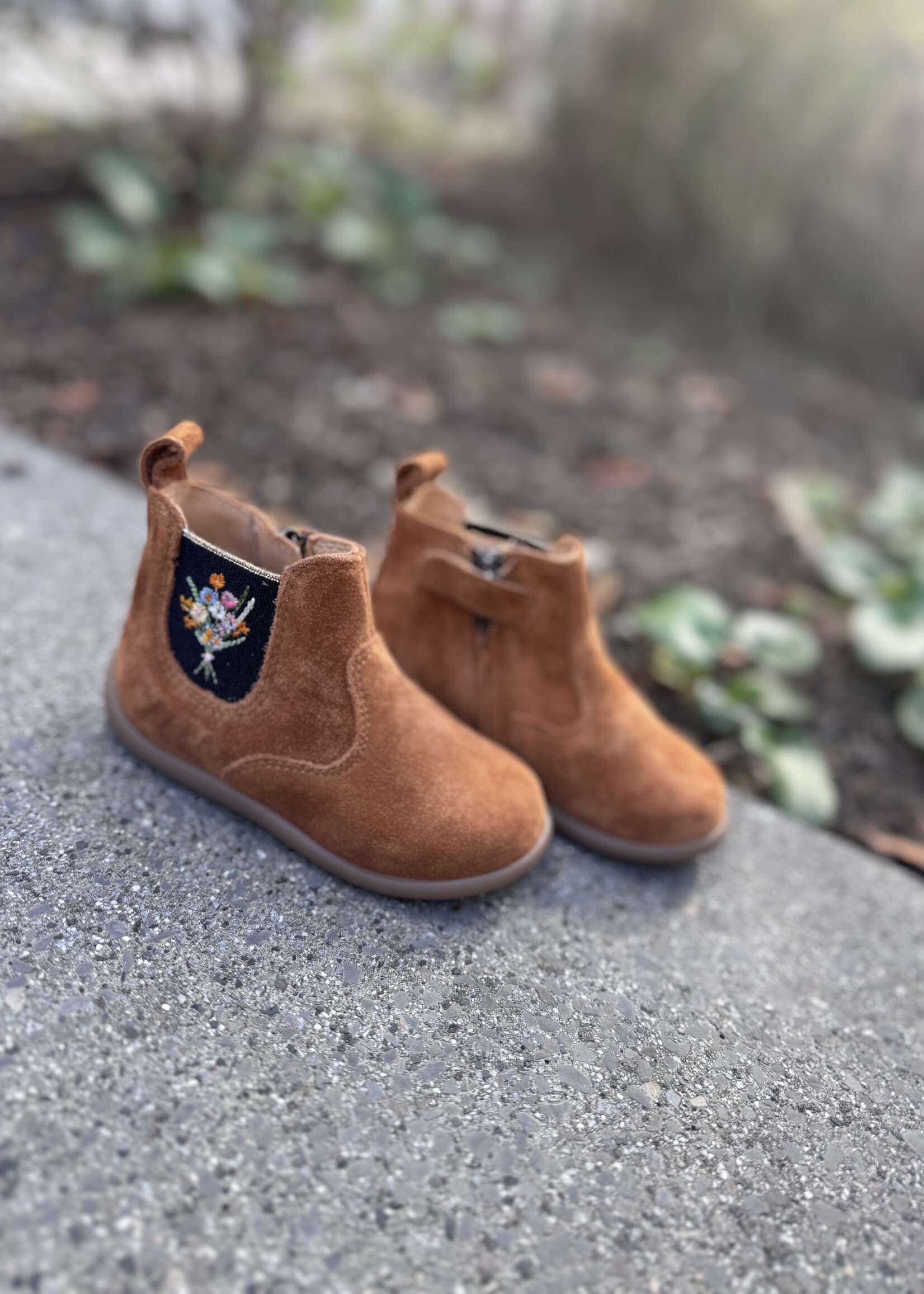 Pom d'api stand-up elast brod velours caramel
