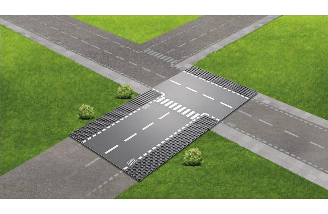 60236 City Rechte wegenplaten en T-kruising