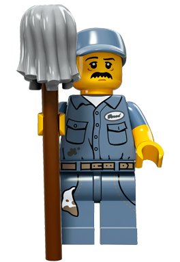 71011-9 : Minifiguren Serie 15 Janitor