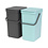 Brabantia Sort & Go inbouwemmer 2 x 12 ltr Mint en Grey