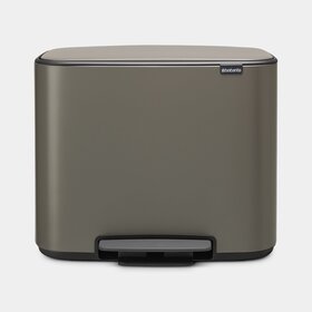 Brabantia Bo Pedaalemmer - 11 + 23 liter - Platinum