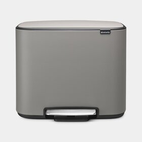 Brabantia Bo Pedaalemmer - 3 x 11 liter - Mineral Concrete Grey