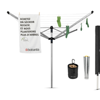 Brabantia Droogmolen Lift-O-Matic Advance - 50m - incl. grondanker, beschermhoes en wasknijpertasje