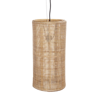 Hanglamp fijn geweven bamboe - (D30 x (H)60 cm