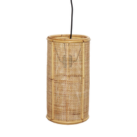 Hanglamp fijn geweven bamboe- (D)20 x (H)40 cm