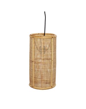 Van der Leeden Hanglamp fijn geweven bamboe- (D)20 x (H)40 cm