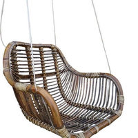 Van der Leeden Rotan hangstoel Fly Brown - (L)66 x (B)65 x (H)49 cm - Steel Wire