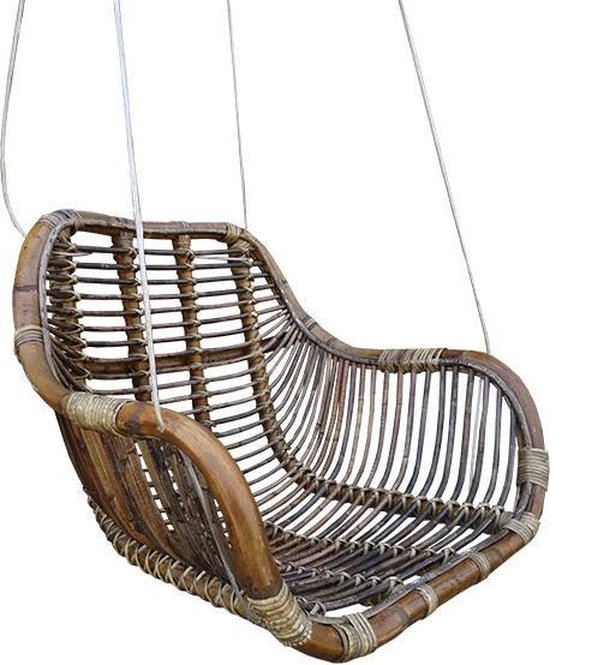 Werkelijk Wie veiling Rotan hangstoel Fly Brown - (L)66 x (B)65 x (H)49 cm - Steel Wire - vd  Garde Warenhuis