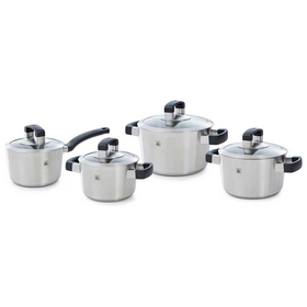 BK Cookware Conical Cool Glas pannenset - 4 delig - met glazen deksels
