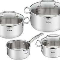 Duetto+ Kookpannenset - 4 delig - RVS - met glazen deksels