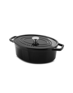 DUCQ Ovale Braadpan - Black - 31 x 24 cm - Gietijzer