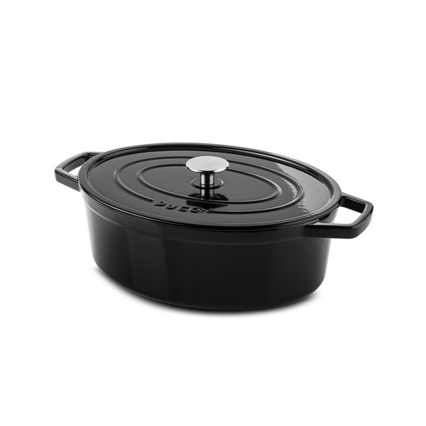 DUCQ DUCQ Ovale Braadpan - Black - 31 x 24 cm - Gietijzer