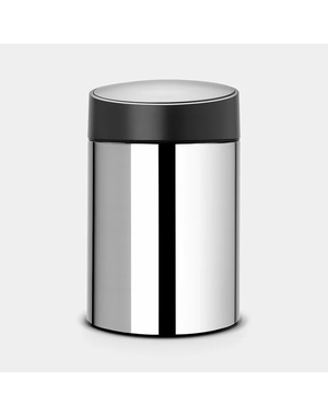 Brabantia Slide Bin wandafvalemmer 5ltr Brilliant Steel/Black