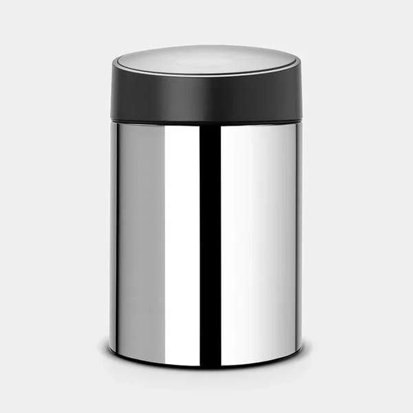 Brabantia Slide Bin wandafvalemmer 5ltr Brilliant Steel/Black