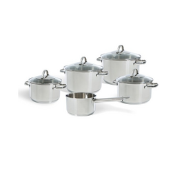BK Cookware BK Essentials Kookpannenset - RVS - 5 delig - met glazen deksels