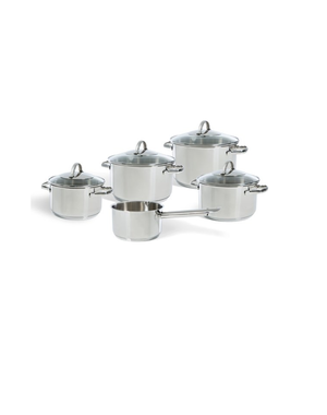 BK Cookware Essentials Kookpannenset - RVS - 5 delig - met glazen deksels