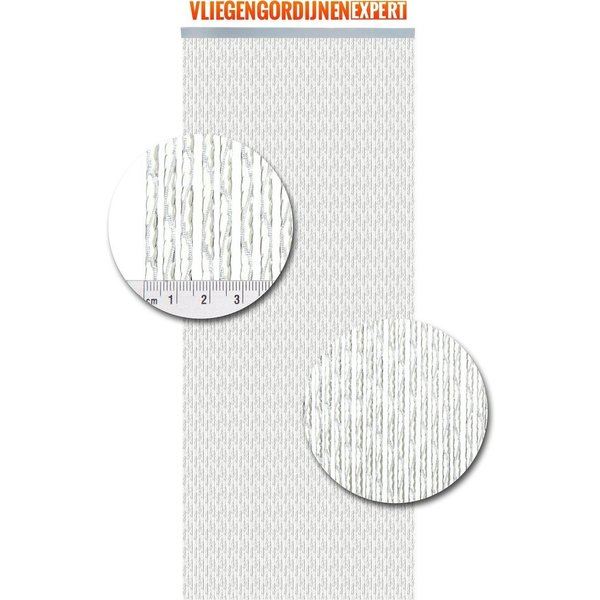 Vliegengordijnenexpert Vliegengordijnenexpert Milano - Vliegengordijn - 100x240 cm - Transparant met witte draad