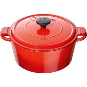 Fontignac Fontignac Main Libres braadpan - Gietijzer - Rond - 26 cm - Rood