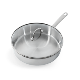 BK Cookware Bright Hapjespan - 28 cm - RVS - Glazen deksel