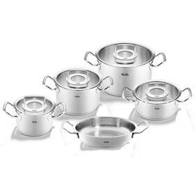 Fissler Original-Profi Collection Pannenset met Serveerpan en Glasdeksels, 5-delig