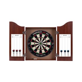Longfield Games Longfield Dartbord houten kast Complete Set - Rood/Bruin