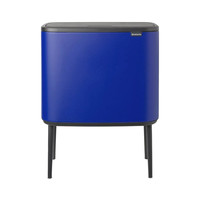 Brabantia Bo Touch Bin afvalemmer 11 + 23 liter - Mineral Powerful Blue