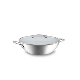 Habonne Habonne Avance Wok - 24 cm - Triply  RVS - met glasdeksel