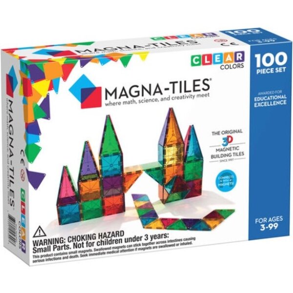 Magna Tiles Magna Tiles Clear Colors Classic bouwset -100 stuks