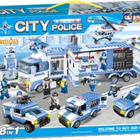 LX Stads politie bouwset 8 in 1 set