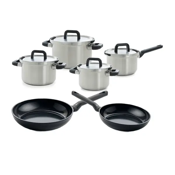 BK Cookware BK Flow Cool Kookpannenset- 6 delig - RVS - Veilig afgietsysteem