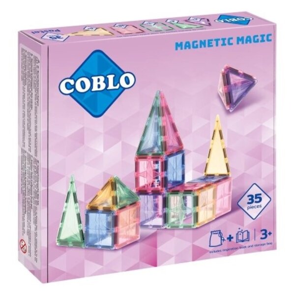 Coblo Coblo Magnetische bouwstenen Pastel - 35 delig