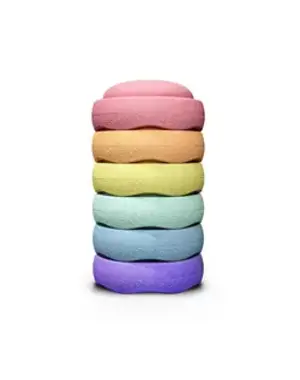 Coblo Stapelstenen Pastel Regenboog - 6 delig