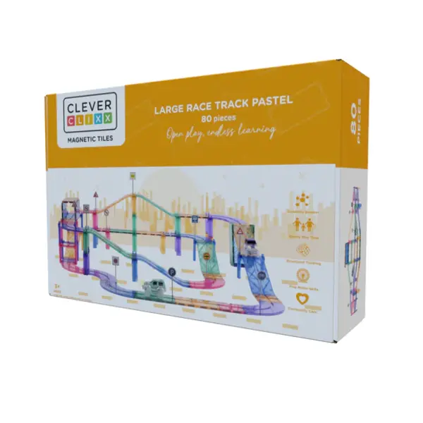 Cleverclixx Cleverclixx Race Track Pastel  80 stuks