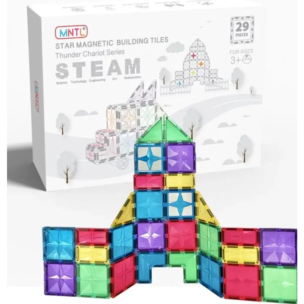 60-teiliges Magnetbausteine Set - Mit Metallbox, Sensorisches Spielzeug Ab 3 Jahren