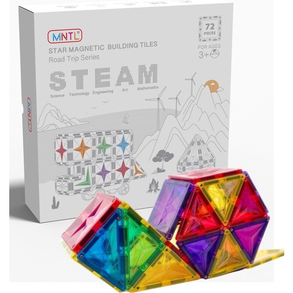 MNTL MNTL - Magnetic Tiles - Magnetische Tegels - 72 Stuks - Magnetisch Bouwspeelgoed