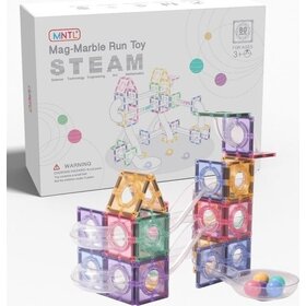 MNTL MNTL Magnetische knikkerbaan 80delig - Pastel