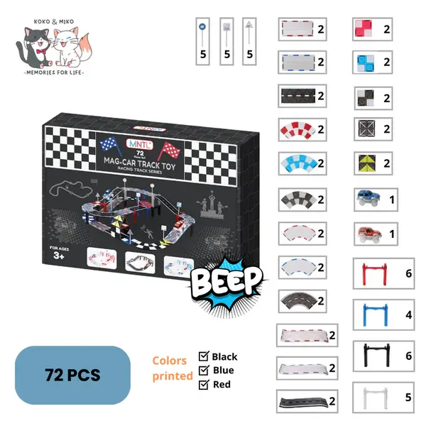 MNTL MNTL Magnetische Autobaan Set 72-delig