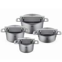 Phi Collection Pannenset met Glasdeksels, 4-delig