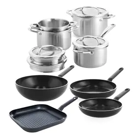 BK Cookware Twist voordeel Pannenset RVS edelstaal 8 delig easy