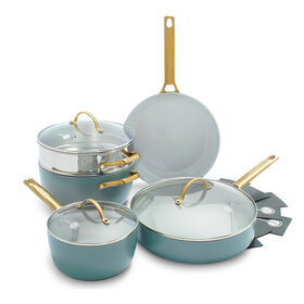 Greenpan Greenpan Pannenset 5-delig Greenpan Padova Smokey Blue Gold