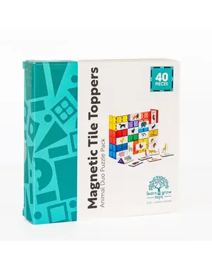 Learn and Grow Toys Magnetische Toppers - Dieren duo 40 delig