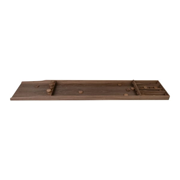 Longfield Games Longfield Wedstrijd sjoelbak - hoogwaardig walnoot hout - 200 cm - 30 walnoot houten sjoelschijven