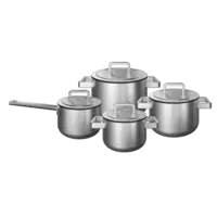 KOQI Downdraft Pannenset Uma 3-Ply 4-delig - rvs deksels