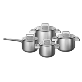 KOQI KOQI Downdraft Pannenset Uma 3-Ply 4-delig - rvs deksels