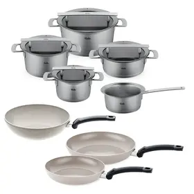 Fissler Fissler Phi Collection Pannenset met Glasdeksels, 8-delig met Uniek afgietsysteem