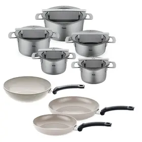 Fissler Phi Collection Pannenset met Glasdeksels, 8-delig / kook