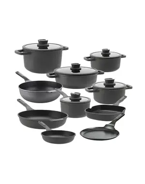 BergHOFF Pannenset Leo Stone + - 15 Delig - Downdraft met Gratis Serveertang