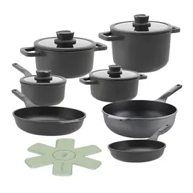 BergHOFF Pannenset Leo Stone+ 11 delig - Downdraft  met Gratis panbeschermers
