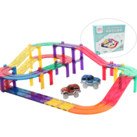 Magnetische Autobaan Regenboog 108-delig