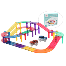 MNTL MNTL Magnetische Autobaan - racebaan Regenboog 108-delig